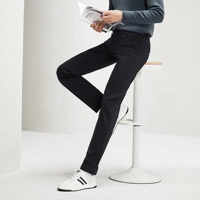 Brand Men's Silk-Blend Straight-Leg Trousers