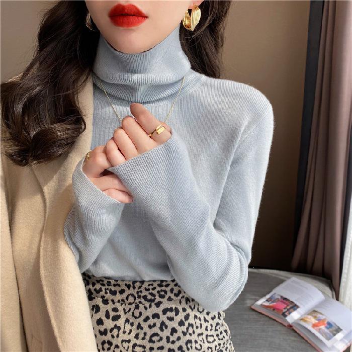 Women's Slim-Fit White High-Neck Sweater - Autumn/Winter 2026 Knitwear