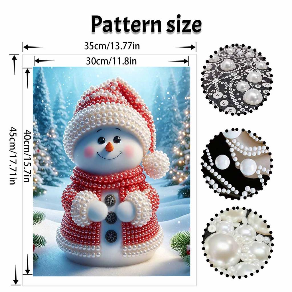 Christmas Pearl Painting Art Painting Kit Snowman Handmade Diy Home Decoration Painting