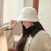 Plush Bucket Hat Women's Autumn and Winter Plush Thickened Thermal Basin Hat Elegant Middle-aged and Elderly Hat