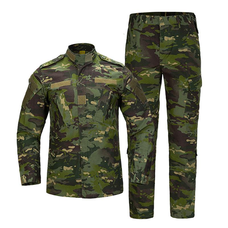 Men's Wear-Resistant Black Camouflage Tactical Suit for Spring/Autumn
