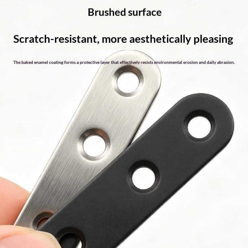 10 Stück Edelstahl Flachplatte Gerades Winkelstück Flache Metall-Winkelstütze Winkel Universelle Reparaturplatte Stütze Möbelstütze Verbin