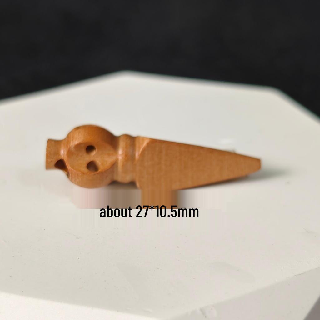 Peach Wood Vajra Bell & Pestle Bracelet Charm - Small Ritual Carving Accessory