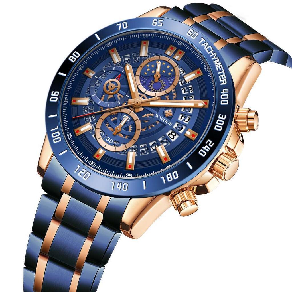 WWOOR Ceasuri de sport pentru bărbați de afaceri pentru bărbați Ceas de cuarț la modă rezistent la apă