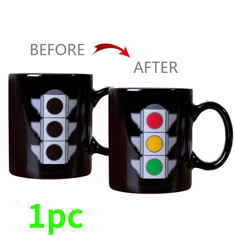 1PC Creative and Fun Mugs with Color-changing Effect Coffee Mugs Ceramic Tableware Household Goods Creative Gift