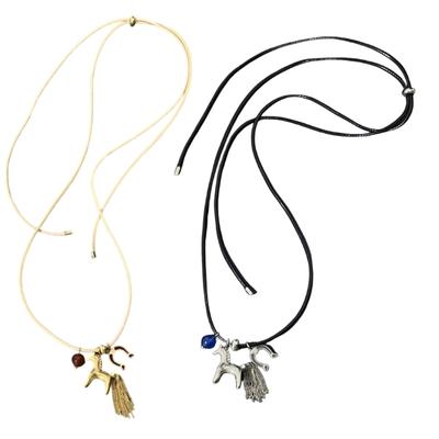 Stylish Alloy Horse Charm Tassels Necklace For Women Fashionable Dangle Jewelry Gift For Sister Friend Birthday Party