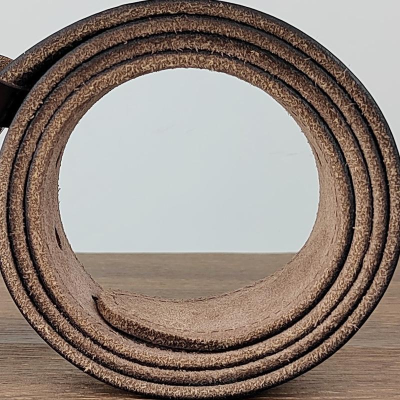 Men'S Belt Washed Retro Handmade Copper Needle Buckle First Layer Cowhide Leather Belt Men'S Casual Jeans Belt