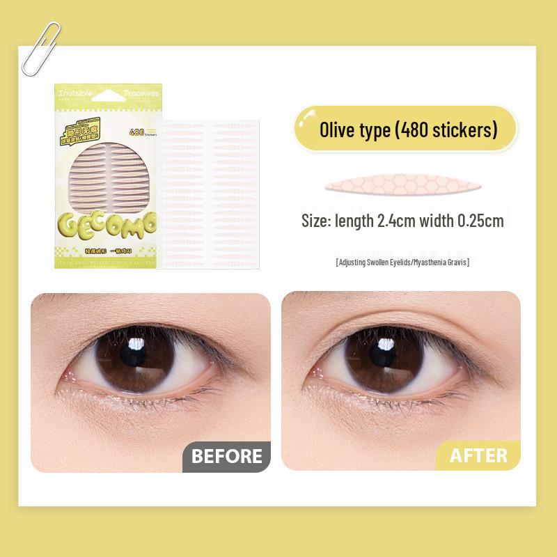 GECOMO Invisible Seamless Eyelid Tape - Natural Thin Big Eye Beauty Makeup Tool for Double and Swollen Eyelids.