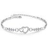 S999 Reinem Silber Liebe Armband Japanischen und Koreanischen Stil Herz-Förmigen Armband Voller Diamanten Glänzende Silber Schmuck