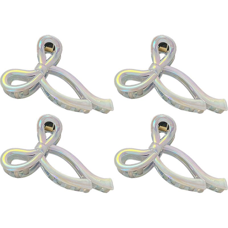 Bow Transparent Hair Clip Women's Jelly Color Shark Clip Dazzling Fashion Hair Accessories