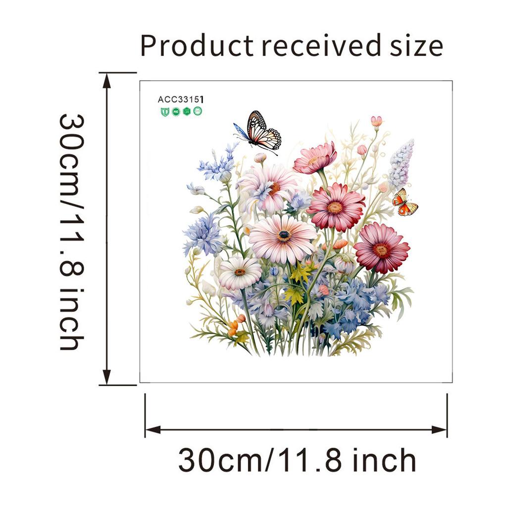 Various Green Plants Flowers Wall Sticker Bathroom Toilet Decor Decals Living Room Cabinet Home Decoration Self Adhesive Mural