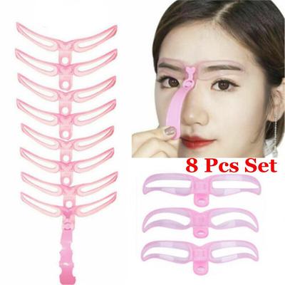 Fashion Beauty Reusable Brow Grooming Card Eyebrow Stencils Kit Eyebrow Definition Shaping Template