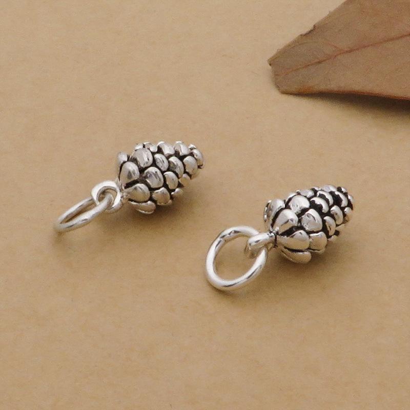 925 Silver Earring DIY Jewelry Accessories Small Red Pendant Base Charms for Woman Jewelry Bracelets Accessories