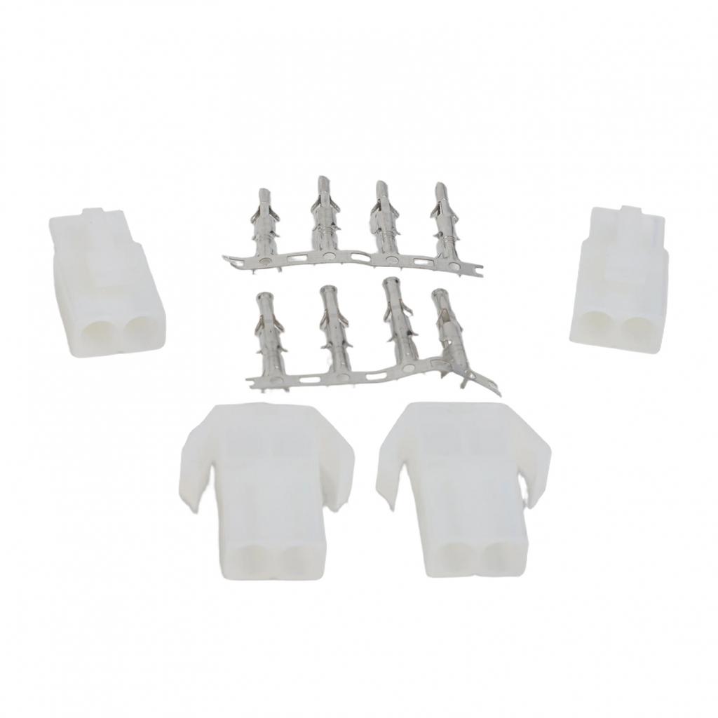 Motorcycle Battery Connectors Set 2-Way Pins Male/Female Chargers Terminals Part