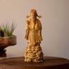 Holzschnitzerei Ruyi Gott des Reichtums Skulpturen und Figuren Massivholz Schnitzerei Haus Zimmer Büro Reichtum Glück Feng Shui Dekoration Statue