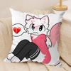 Anime Boykisser Silly Cat Cushion Cover Silky Short Plush DoubleSided Printed Pillow Case for Sofa All Seasons Home Decor Gift