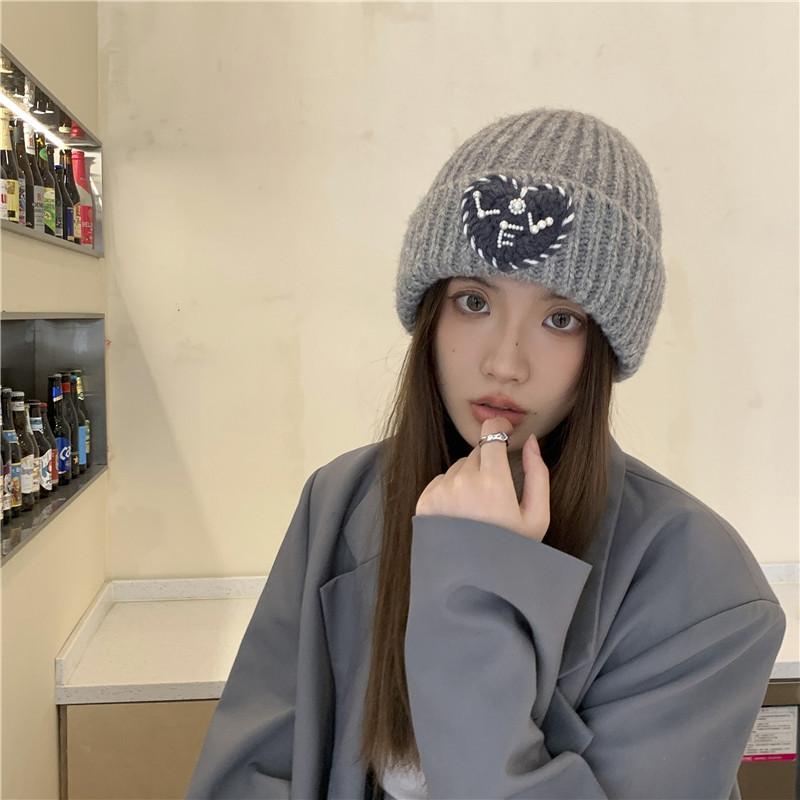Love Loose Knitted Woolen Hat Women's Autumn and Winter Ear Protection Warm Hat