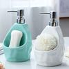 Ceramic Liquid Soap Dispenser with Sponge Caddy for Kitchen Bathroom Use