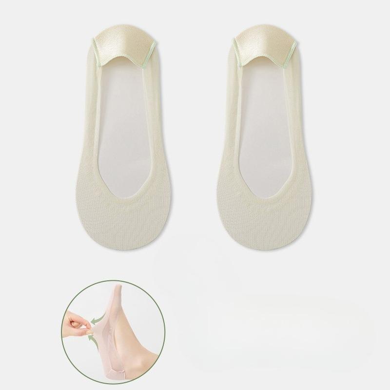 Female Spring and Summer Simple Breathable with Silicone Wear Resistant Moisture Absorption Shallow Mouth Invisible Socks