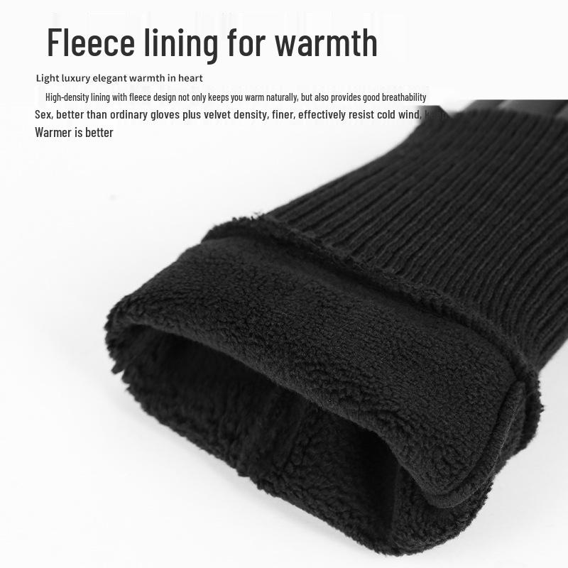 Mănuși de ciclism din piele ecologică rezistente la vânt pentru bărbați și femei - Călduroase, căptușite cu catifea, stil coreean pentru toamnă și iarnă