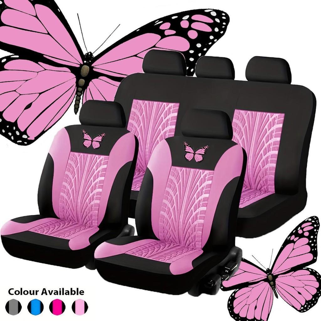 All-season Universal Butterfly Craft Car Seat Cover Featuring Special Embossed Fabric for Extra Comfort and Style On the Go.