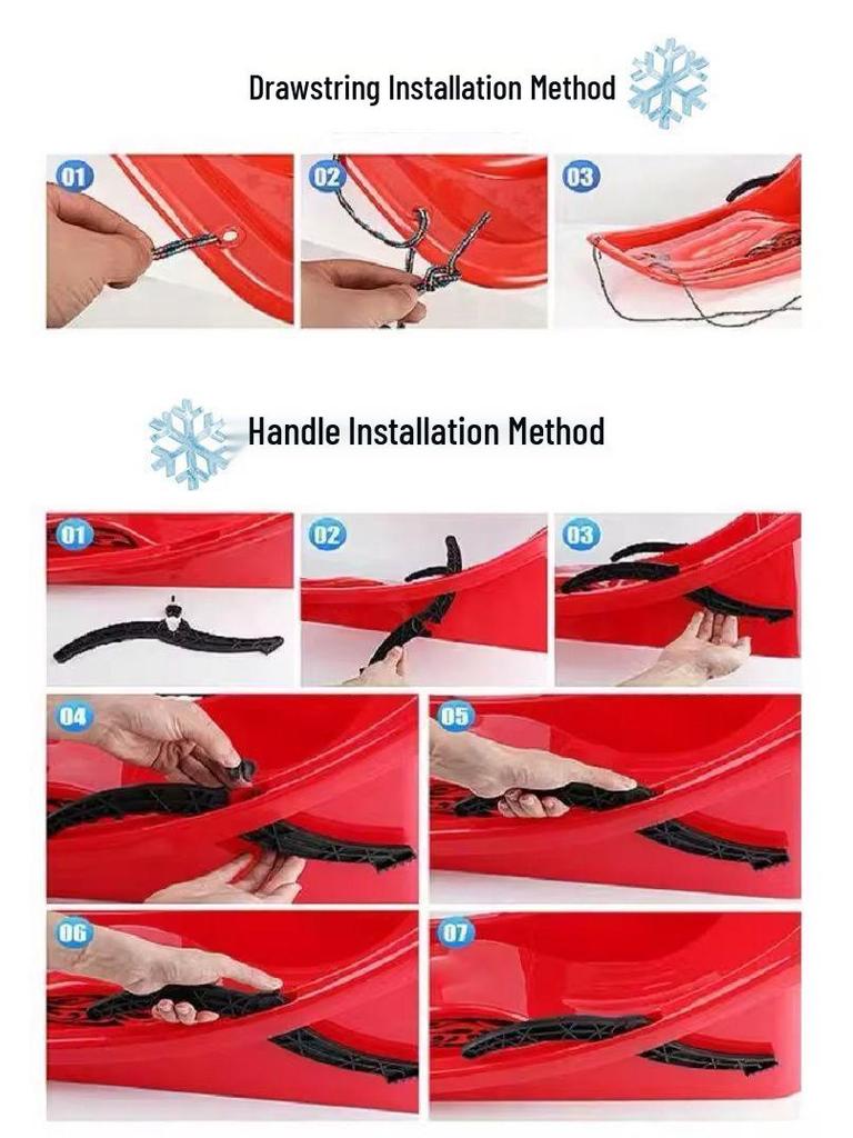 XueHui Ski & Sandboard Sled - Thickened, Cold-Resistant, Single/Double for Children & Adults