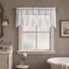 Spitzen-Fenstervorhang, Weißer Spitzen-Schiebegardine mit Quasten und Stangentasche, Vintage Lichtfilternder Fenstervorhang für das Wohnzimmer