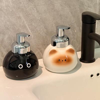 Siamese Cat Hand Sanitizer Foam Separately Bottled Bathroom Counter Lovely Press Bottle Shampoo Bath Bottle Soap Dispenser