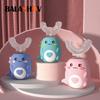 Spazzolino elettrico a forma di U per bambini Spazzolino sonico ricaricabile automatico per bambini Smart Cartoon Spazzolino in silicone a 360 gradi