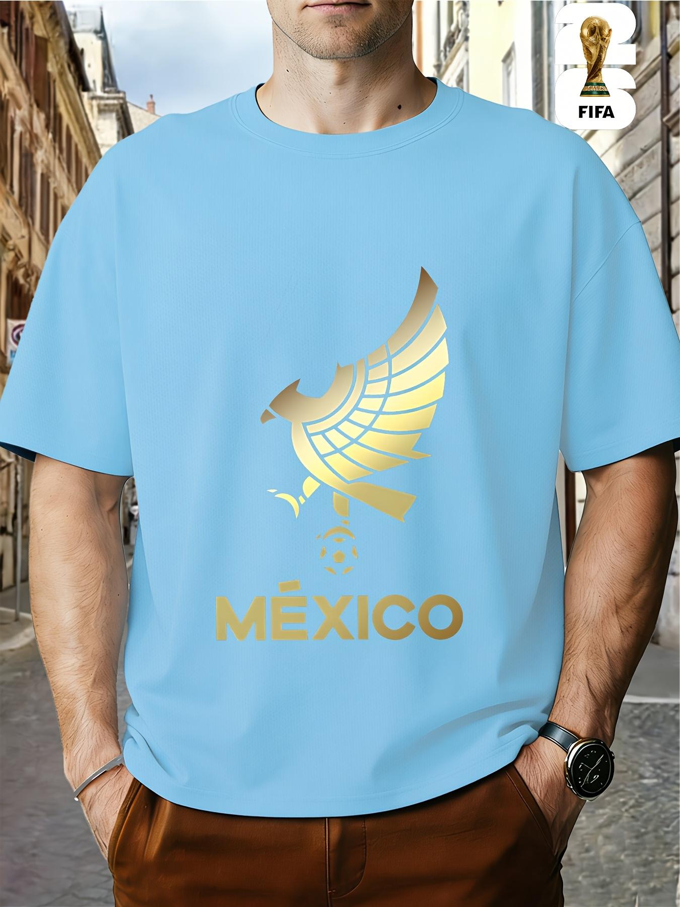 

Men s FIFA Football Mexican-Themed T-Shirt/Sweatshirt - Mexican National Design, Streetwear Style Machine Washable Solid Color Shirt for Soccer Fans S небесно-голубой