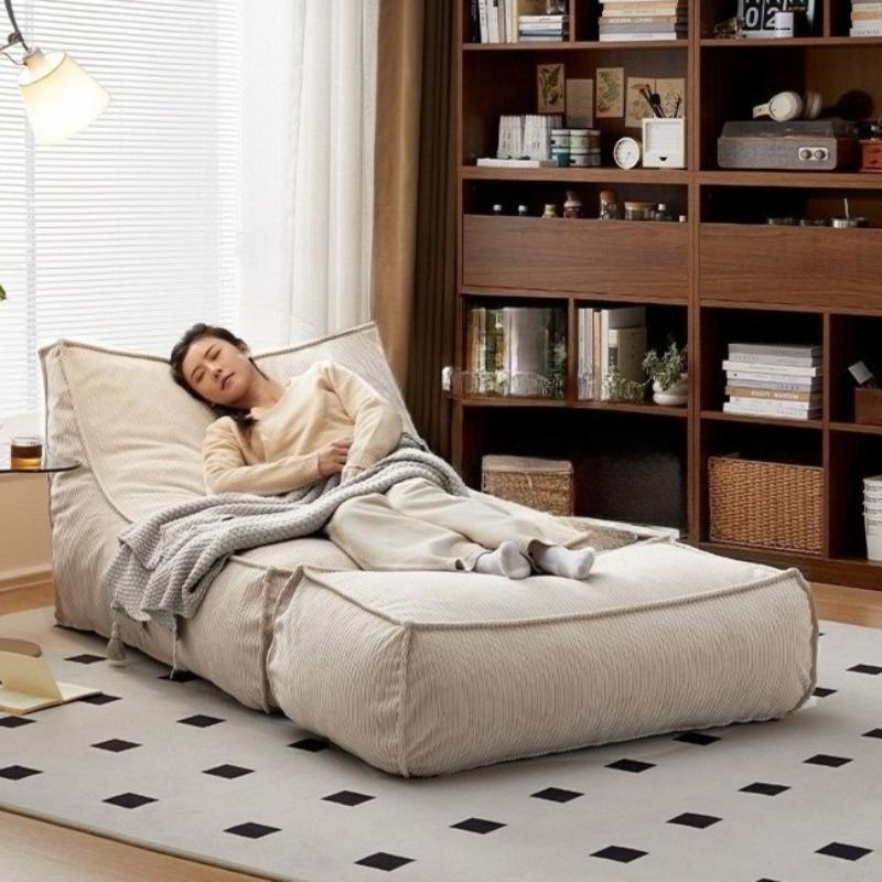 Lazy Compression Sofa Modern Sponge Sofas Relaxing Giant Single Sofa Aesthetic Luxury Living Room Tatami Sofas with Footstool