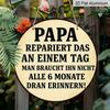 2D Flat Father's Day Themed Aluminum Pendant, Available In Various Sizes. Featuring Fun German Garage Quotes, It's An Ideal Choice for Home Décor