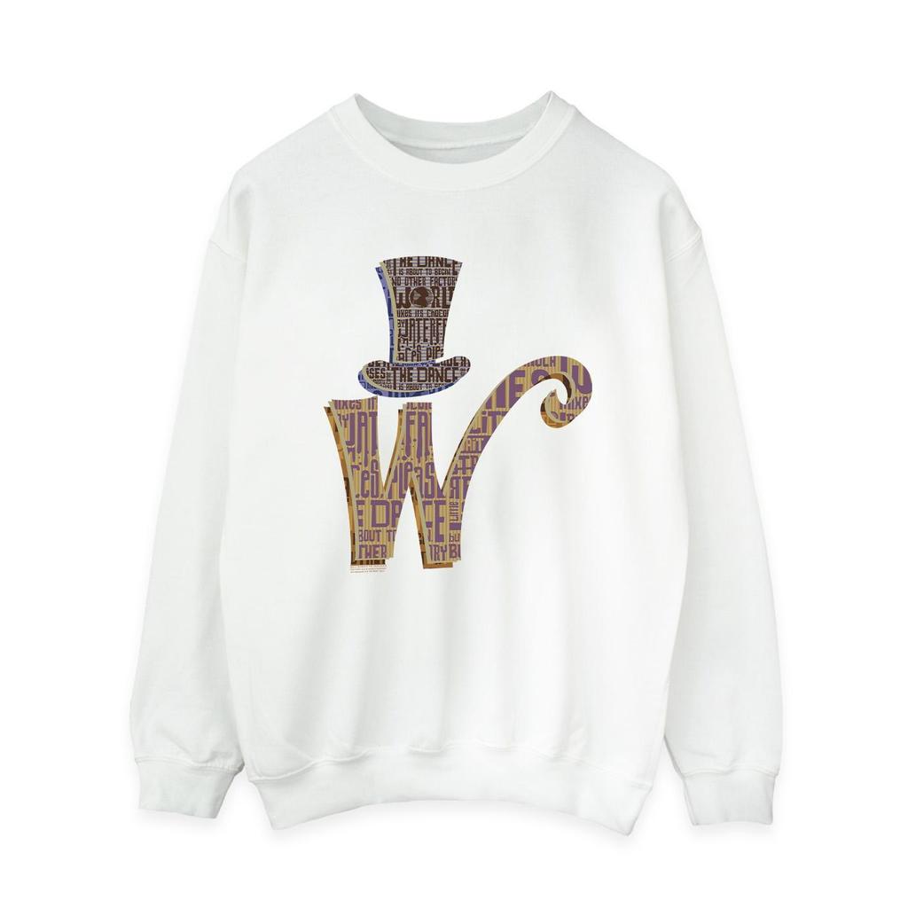 Willy Wonka Damen/Damen W Logo Hut Sweatshirt