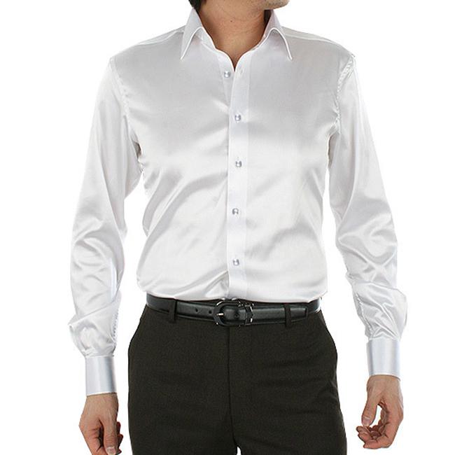 Lose Seide Satin Hemd Männer Marke Langarm Männer Kleid Shirts Hohe Qualität Hochzeit Party Chemise