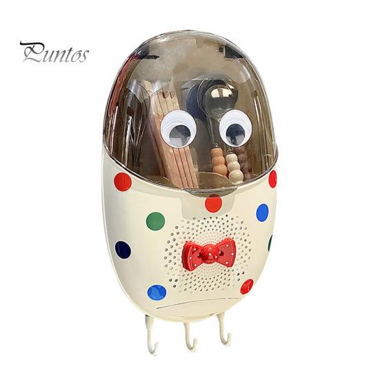 

Настенный держатель для столовых приборов, контейнер для палочек для еды с 3 отделениями, вместительный ящик для хранения кухонных принадлежностей с крышкой светло-желтого