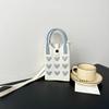 New love mobile phone bag high-end knitted bag popular cartoon cute portable storage messenger bag