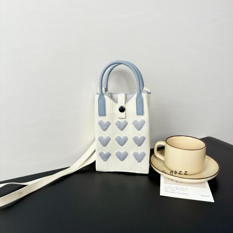 New Love Mobile Phone Bag High-end Knitted Bag Popular Cartoon Cute Portable Storage Messenger Bag