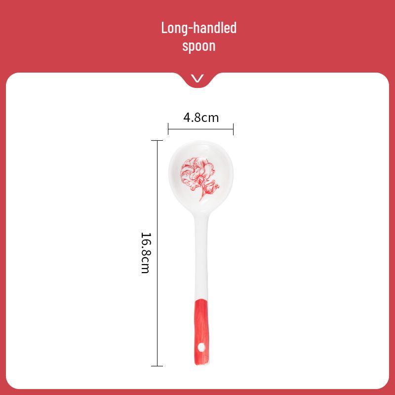 Ceramic Underglaze Twisty Stirring Spoon - Cute Children's Tableware and Dessert Spoon