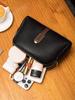 Classic contrasting color women's crossbody bag fashionablecommuting multifunctional dual zipperlargecapacity single shoulderbag