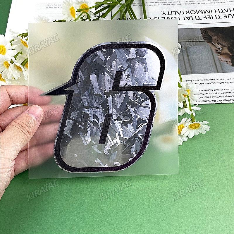 1PC Silver Carbon Fiber Arabic Numerals Motorcycle Stickers Waterproof Vinyl Decals for BMW KTM YAMAHA Kawasaki Suzuki Honda
