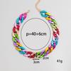 Fashion Hip Hop Metal Color Acrylic Chunky Necklace for Women Men Vintage Glossy Resin Cuban Link Chain Choker Y2K Jewelry Gifts