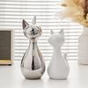 Ceramic Cat Figurine Modern Minimalist Home Decor Living Room TV Cabinet Wedding Gift