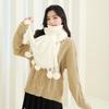 Girls Cute Imitation Cashmere Scarf Women's Winter Warm Solid Color Big Rabbit Fur Ball New Scarf Shawl