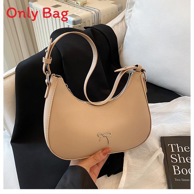 French Chic Fashion Pu Leather Crossbody Bag With Bow Decor For Daily Use