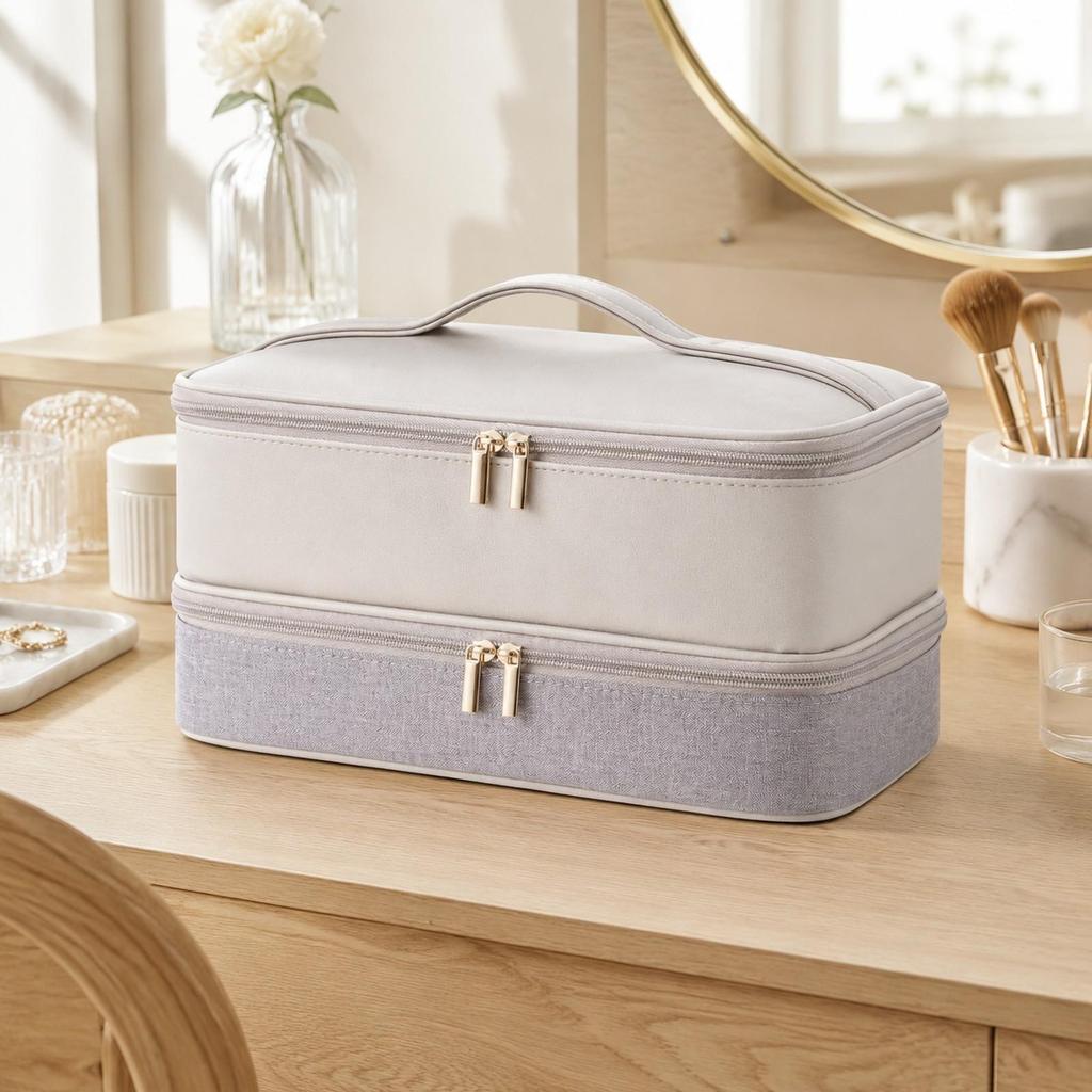 Two-Layer Hair Dryer Travel Storage Case Dust-Proof for Salon Visits, Gym Bags