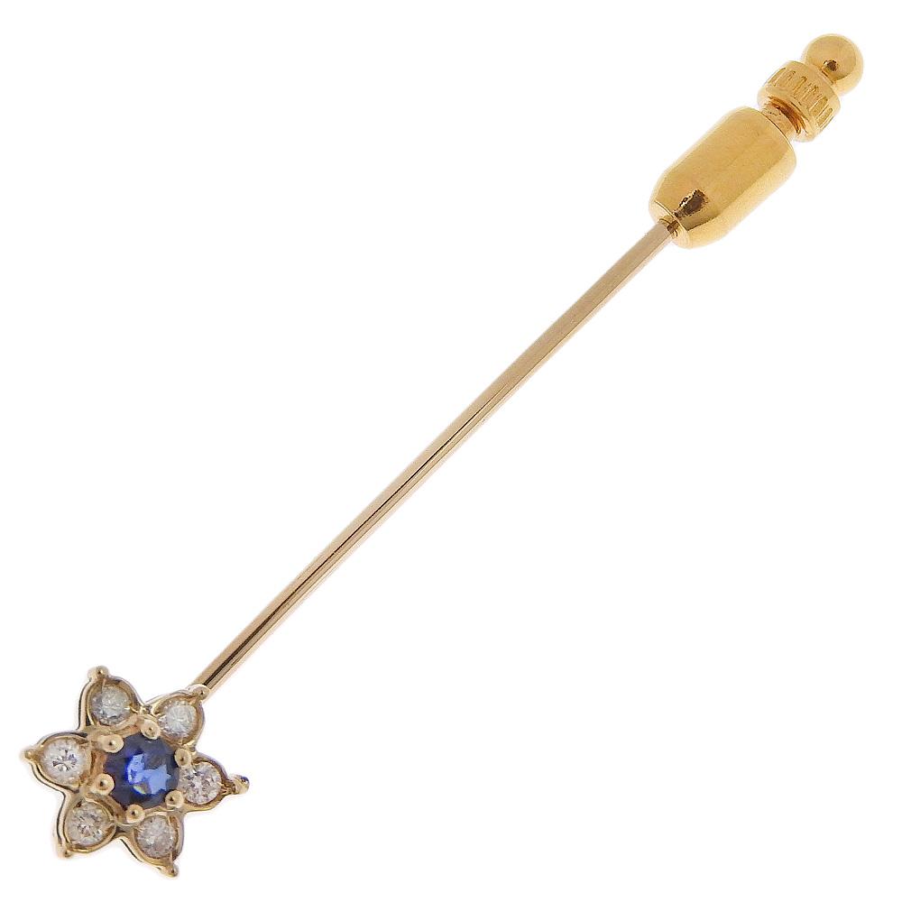 

Pin Brooch Brooch Star gold/Blue K18 yellow gold/sapphire/diamond Star 2.3g Women Used
