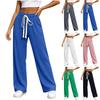 Women's Casual Color Drawstring Elastic Waist Loose Fit Pants for Everyday Wear