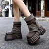 Spring and Autumn Thick-soled Muffin Short Boots Casual Shoes Small Heightening Trouser Boots Single Shoes Martin Boots Women