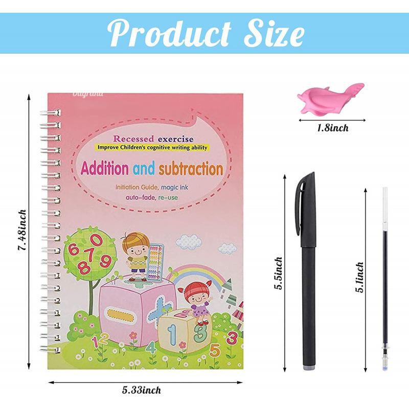 Global English Calligraphy Practice Set: Preschool Pen Control & Magic Writing Stickers for Kids