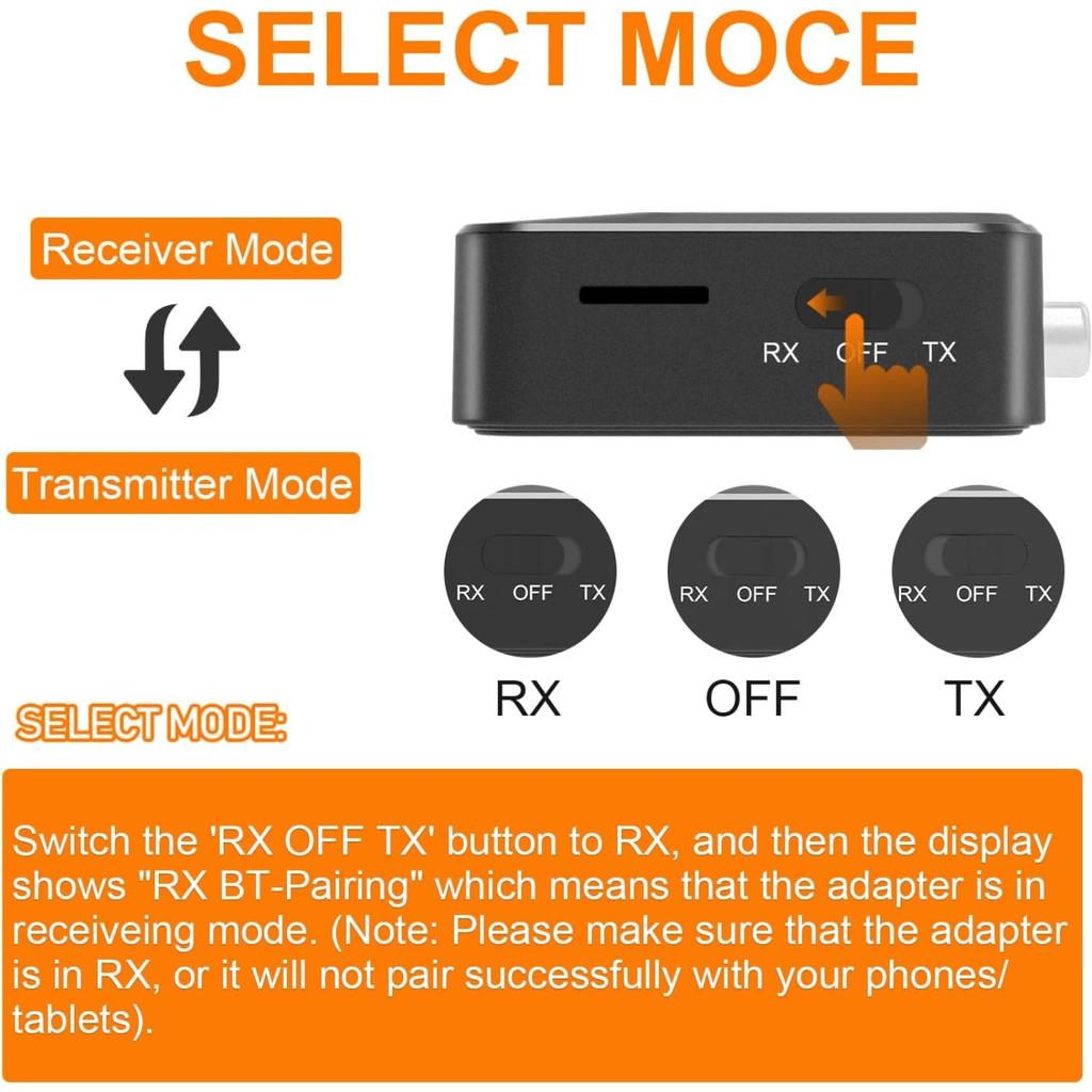 Bluetooth Transmitter Receiver for TV, Audio Adapter for Home Stereo with RCA 3.5mm AUX & Display, Bluetooth Transmitter for Headphones/Speakers
